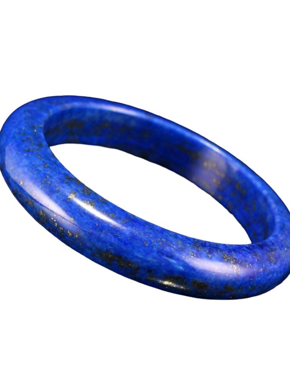 Natural Lapis Lazuli Bangle Bracelet 69.49g 62mm ID Large Royal Blue Pyrite Cert